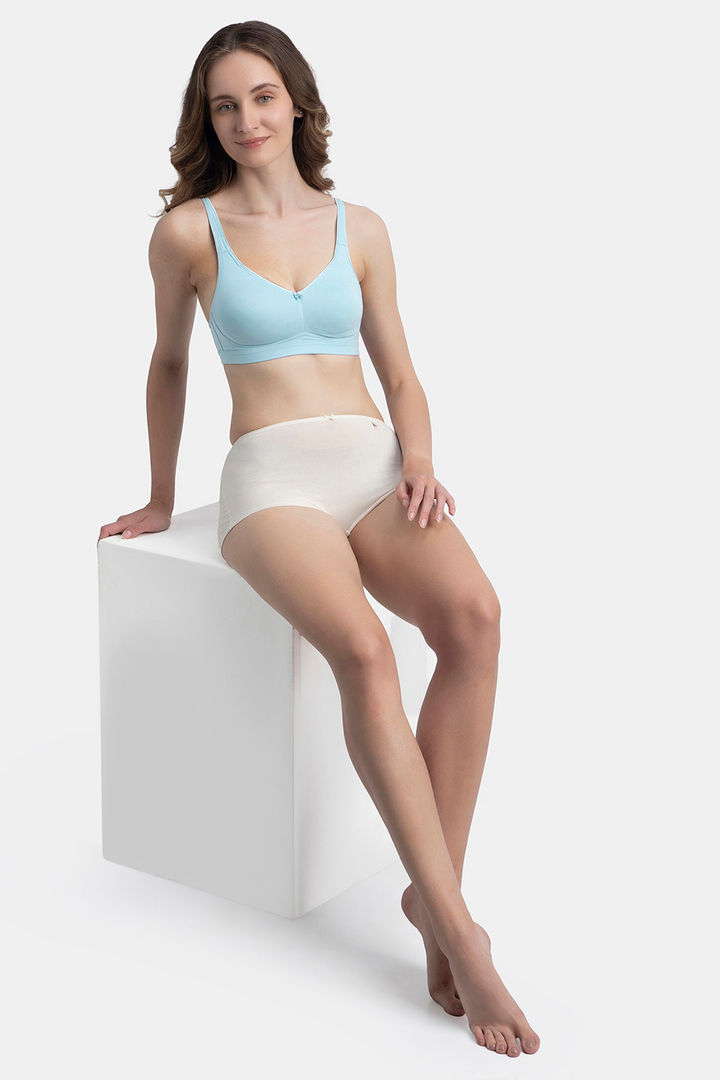 Jockey Wirefree Non Padded Super Combed Cotton Elastane Stretch Full Coverage Everyday Bra with Concealed Shaper Panel - Angel Falls — image 7